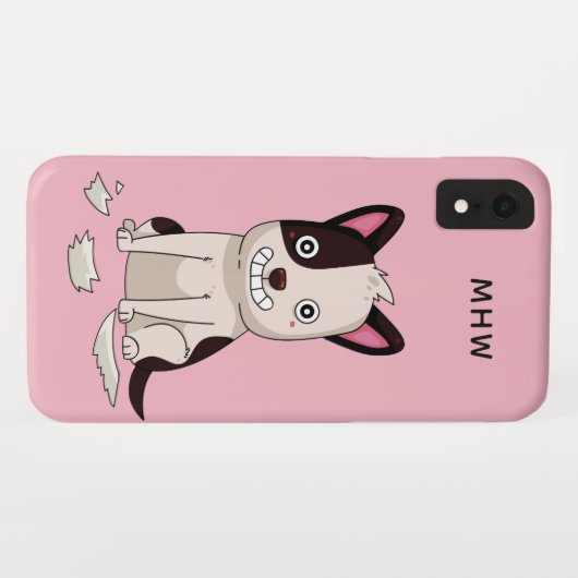 Grappige Hond aangepaste monogram & kleur telefoon Case-Mate iPhone Case (Achterkant (horizontaal))