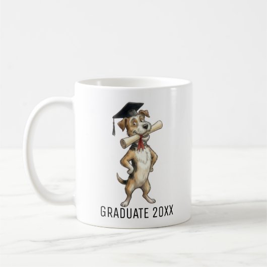 Grappige hond Afstudeerpersoonlijk Koffiemok (Links)