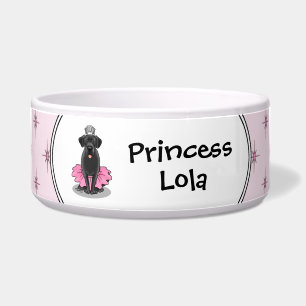 Grappige Hond Ballet Prinses Zwarte Lab Retriever Voerbakje
