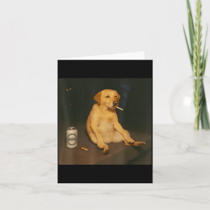 Grappige Hond Bier Roken Meme Sarcastische Hond Li Kaart