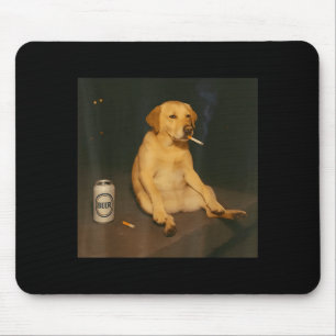 Grappige Hond Bier Roken Meme Sarcastische Hond Li Muismat