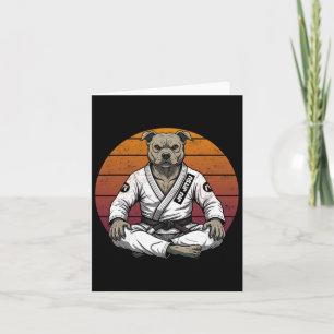 Grappige  hond Braziliaan Jiu Jitsu Retro Grappl Kaart