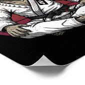 Grappige hond Braziliaan Jiu Jitsu Retro Grappl Poster (Hoek)