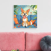 grappige hond canvas afdruk (Insitu (Woonkamer))