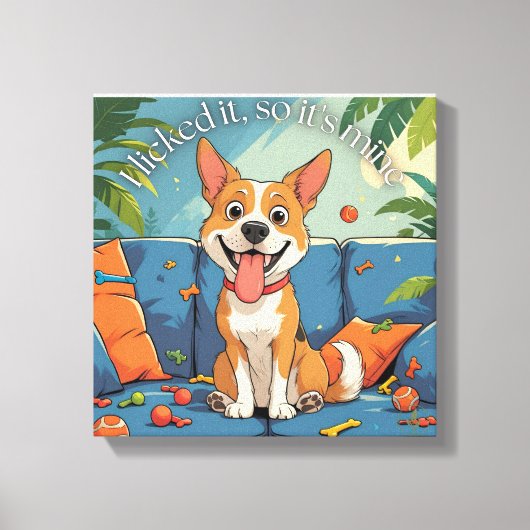 grappige hond canvas afdruk (Voorkant)