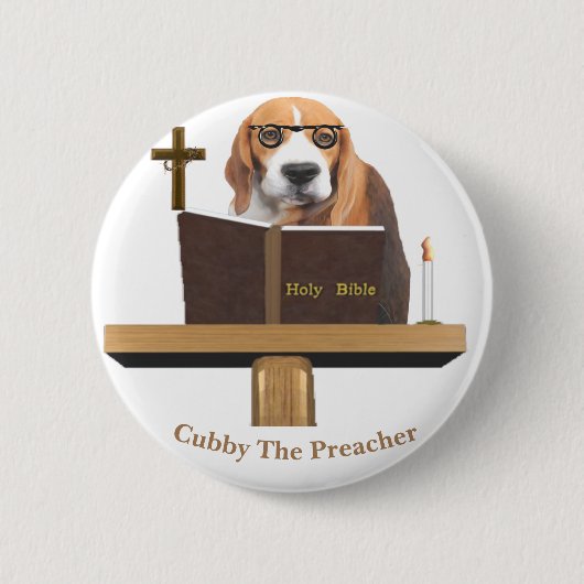 Grappige Hond Christelijk Ronde Button 5,7 Cm (Voorkant)