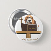 Grappige Hond Christelijk Ronde Button 5,7 Cm (Voorkant /achterkant)