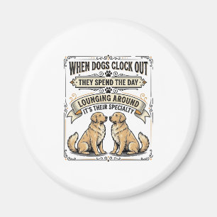 Grappige hond citaat vintage gravure loungende pup magneet