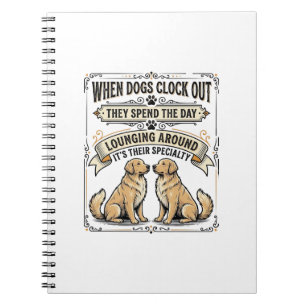 Grappige hond citaat vintage gravure loungende pup notitieboek
