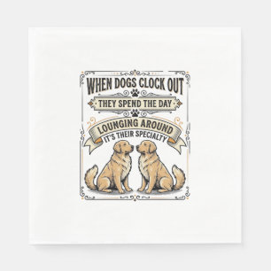 Grappige hond citaat vintage gravure loungende pup servet