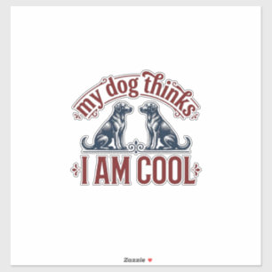 Grappige hond citaat vintage gravure T-shirt ontwe Sticker
