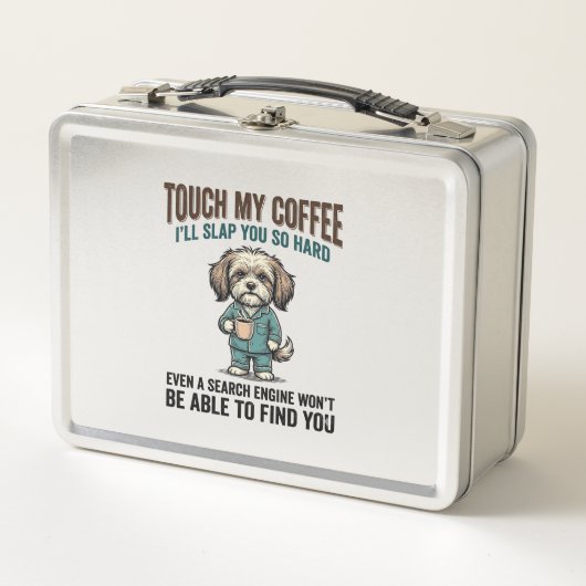 Grappige Hond Coffee Waarschuwing Vintage Gravure (Voorkant)