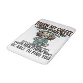 Grappige Hond Coffee Waarschuwing Vintage Gravure Badmat (Gekanteld)
