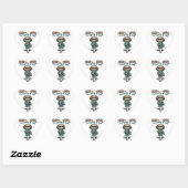 Grappige Hond Coffee Waarschuwing Vintage Gravure Hart Sticker (Vel)