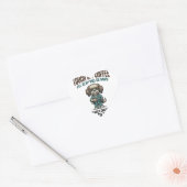Grappige Hond Coffee Waarschuwing Vintage Gravure Hart Sticker (Envelop)