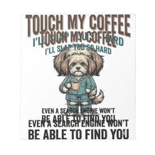 Grappige Hond Coffee Waarschuwing Vintage Gravure Notitieblok