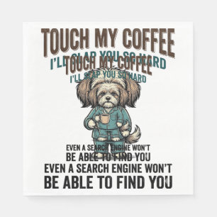 Grappige Hond Coffee Waarschuwing Vintage Gravure  Servet