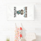Grappige Hond Coffee Waarschuwing Vintage Gravure Spandoek (Insitu)