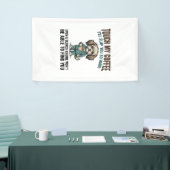 Grappige Hond Coffee Waarschuwing Vintage Gravure Spandoek (Beurs)