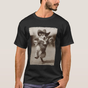 Grappige Hond Corgi Dwaze Cowboy T-shirt