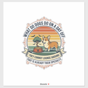 Grappige Hond Dagtijd Oude Gravure Citaat T-shirt_ Sticker