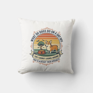 Grappige Hond Dagtijd Vintage Gravure Citaat T-shi Kussen