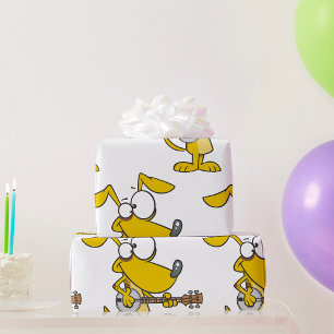 Grappige hond die banjomuziek speelt cadeaupapier