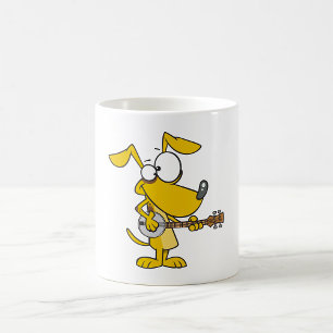Grappige hond die banjomuziek speelt koffiemok