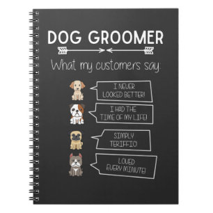 Grappige hond die humoristische puppy Groomer Fun  Notitieboek