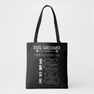 Grappige hond die humoristische puppy Groomer Fun Tote Bag
