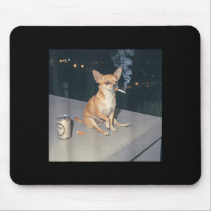 Grappige hond die rookt chihuahua meme sigaret bie muismat