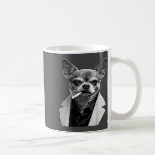 Grappige hond die sigaret rookt Chihuahua meme hum Koffiemok