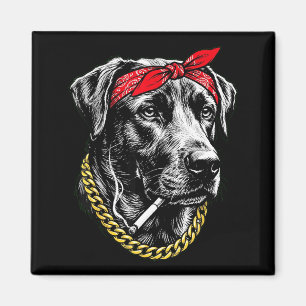 Grappige hond die sigaret rookt labrador retriever magneet