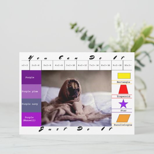 Grappige hond educatief spel kaart (Staand voorkant)