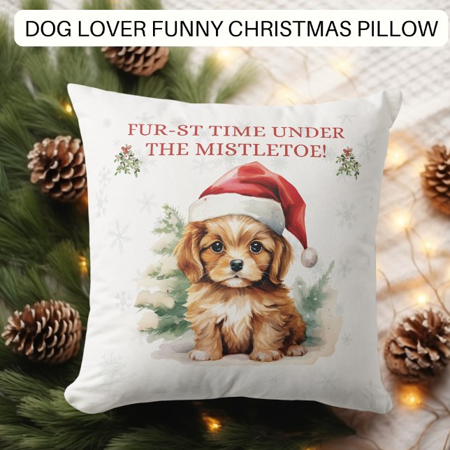 Grappige hond eerste kerst kussen (Creator heeft geüpload)