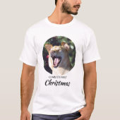 Grappige Hond Eerste Kerstmis Gepersonaliseerde Ho T-shirt (Voorkant)