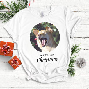 Grappige Hond Eerste Kerstmis Gepersonaliseerde Ho T-shirt