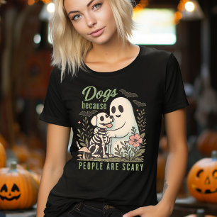 Grappige Hond en Geest Halloween Tri-Blend Shirt