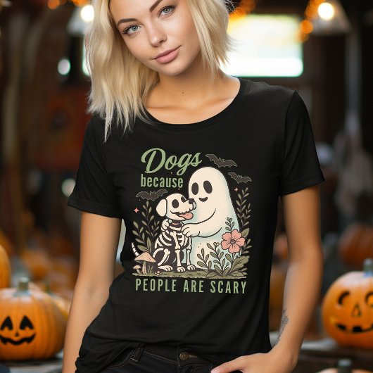 Grappige Hond en Geest Halloween Tri-Blend Shirt