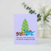 Grappige hond en kat kerstcadeaus feestdagenkaart (Staand voorkant)