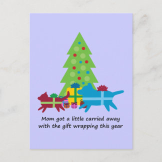 Grappige hond en kat kerstcadeaus feestdagenkaart