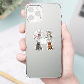 grappige hond en kat sticker (Telefoon)