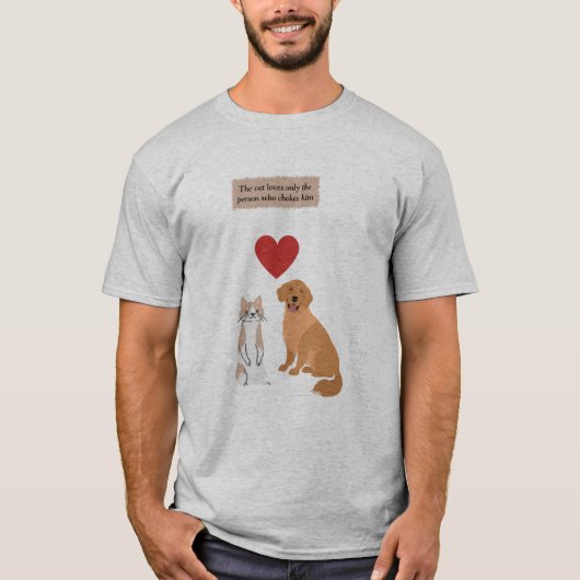 grappige hond en kat t-shirt (Voorkant)