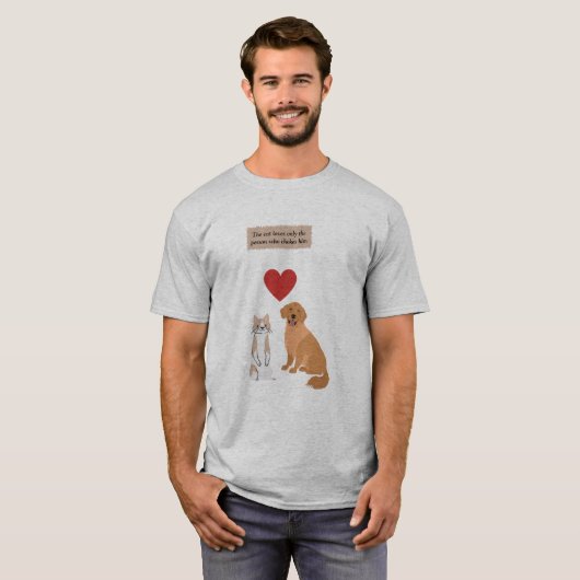 grappige hond en kat t-shirt (Voorkant volledig)