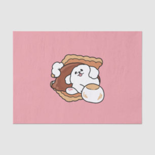 Grappige Hond en S'more Design – Kawaii Huisdierli Tissuepapier