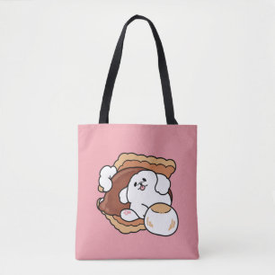 Grappige Hond en S'more Design – Kawaii Huisdierli Tote Bag