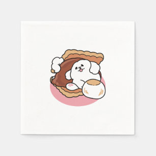 Grappige hond en S'more Design - Kawaii Pet Lover  Servet