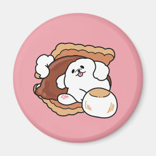Grappige hond en S'more-ontwerp – Kawaii huisdierl Magneet