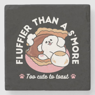 Grappige hond en S'more-ontwerp – Kawaii huisdierl Stenen Onderzetter