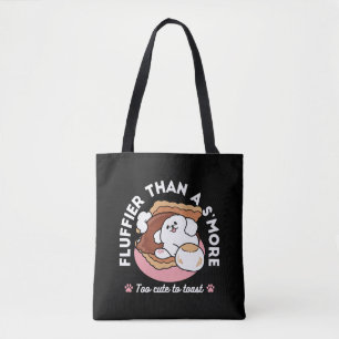 Grappige hond en S'more-ontwerp – Kawaii huisdierl Tote Bag